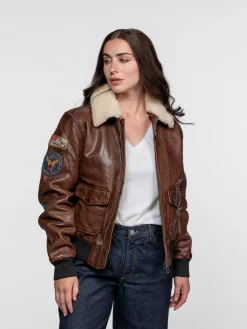 Air pilot - Blouson aviateur cuir femme