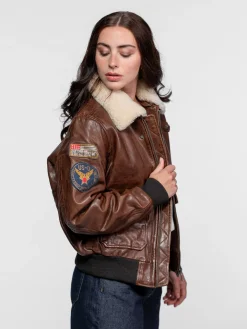 Air pilot - Blouson aviateur cuir femme