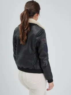 Air pilot - Blouson aviateur cuir femme