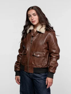 Air pilot - Blouson aviateur cuir femme