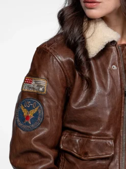 Air pilot - Blouson aviateur cuir femme