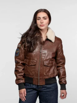 Air pilot - Blouson aviateur cuir femme