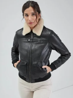 Air pilot - Blouson aviateur cuir femme