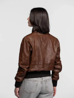 Alicia - Veste aviateur cuir femme
