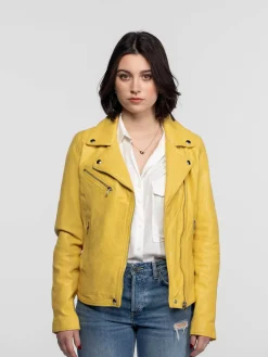 Anthea - Blouson biker cuir femme