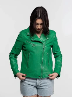 Anthea - Blouson biker cuir femme