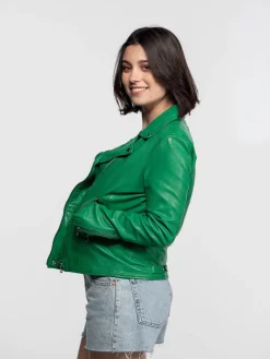 Anthea - Blouson biker cuir femme