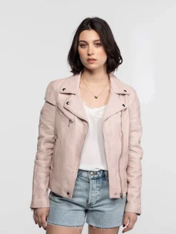 Anthea - Blouson biker cuir femme