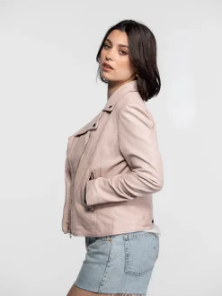 Anthea - Blouson biker cuir femme