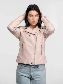 Anthea - Blouson biker cuir femme