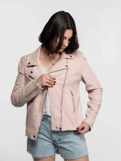 Anthea - Blouson biker cuir femme