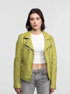 Anthea - Blouson biker cuir femme