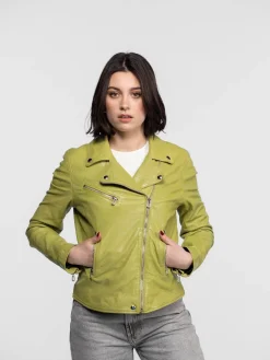 Anthea - Blouson biker cuir femme