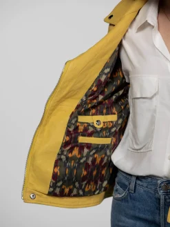 Anthea - Blouson biker cuir femme