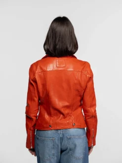 Anthea - Blouson biker cuir femme