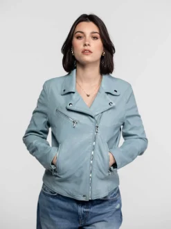 Anthea - Blouson biker cuir femme