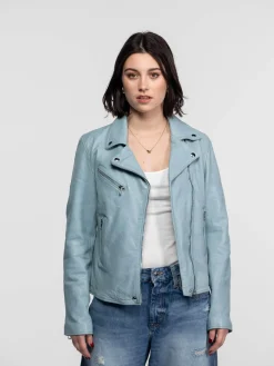 Anthea - Blouson biker cuir femme