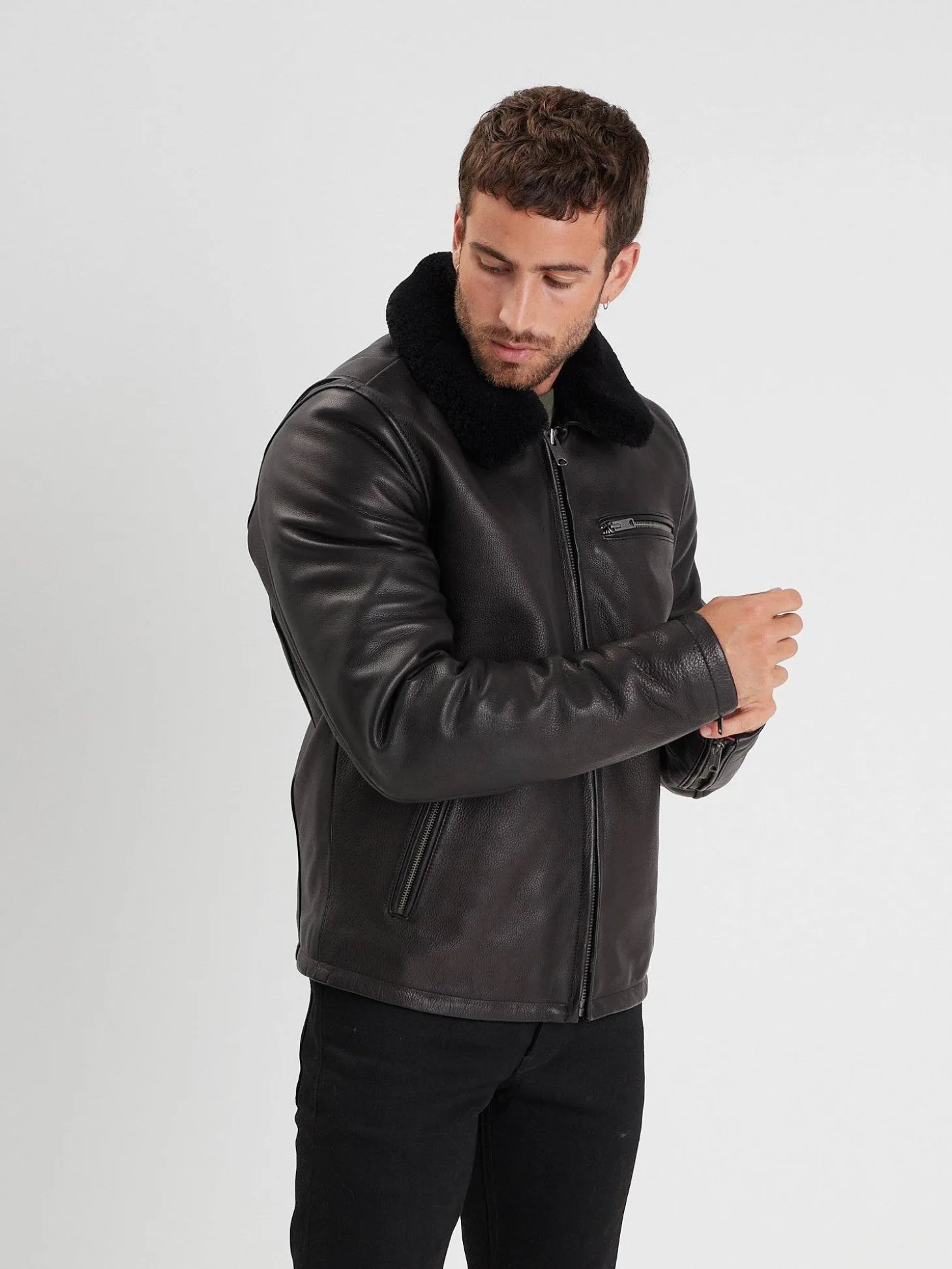 Asphalt - Blouson cuir aviateur homme