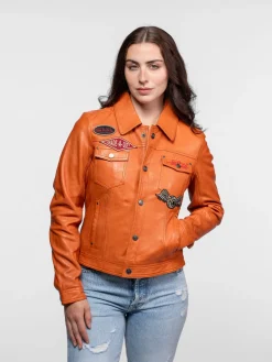 Asya - Veste cuir vintage femme