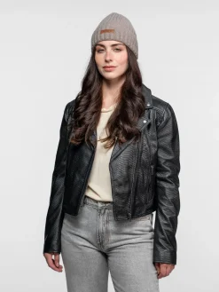 Ava - Blouson biker cuir femme