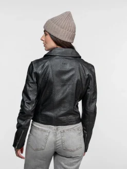 Ava - Blouson biker cuir femme