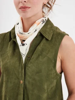 Baez - Robe cuir en boutonniere