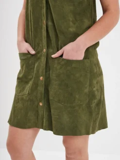 Baez - Robe cuir en boutonniere