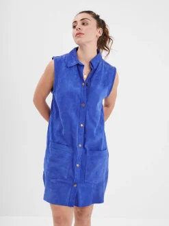 Baez - Robe cuir en boutonniere