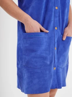 Baez - Robe cuir en boutonniere