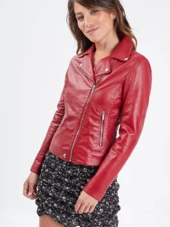 Bojana - Blouson biker cuir femme