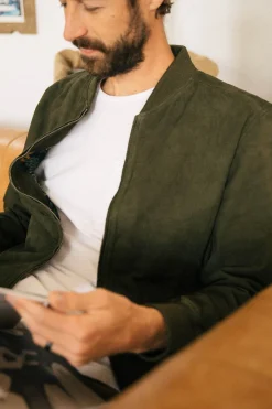 Bomber goat suede