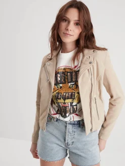 Bonita suede - Blouson rétro cuir femme