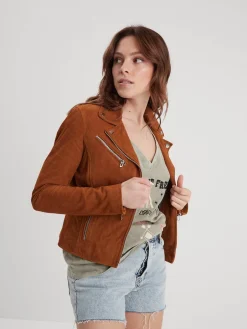 Bonita suede - Blouson rétro cuir femme