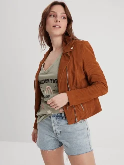 Bonita suede - Blouson rétro cuir femme