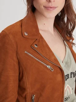 Bonita suede - Blouson rétro cuir femme