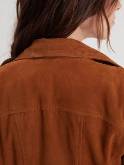 Bonita suede - Blouson rétro cuir femme