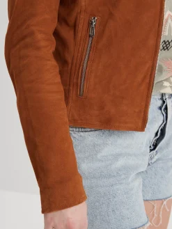 Bonita suede - Blouson rétro cuir femme