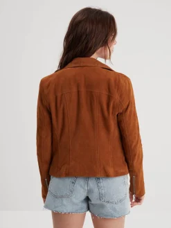 Bonita suede - Blouson rétro cuir femme