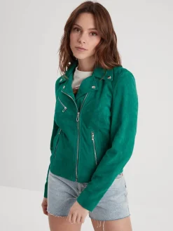 Bonita suede - Blouson rétro cuir femme