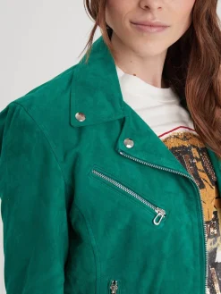 Bonita suede - Blouson rétro cuir femme