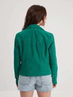 Bonita suede - Blouson rétro cuir femme