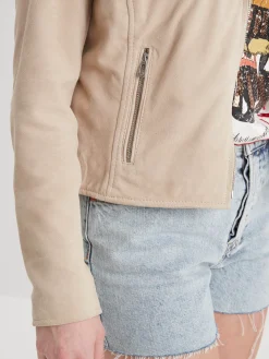 Bonita suede - Blouson rétro cuir femme