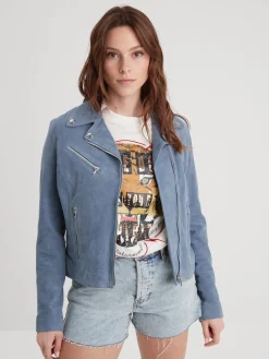 Bonita suede - Blouson rétro cuir femme