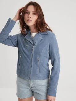 Bonita suede - Blouson rétro cuir femme