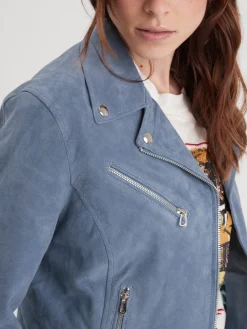 Bonita suede - Blouson rétro cuir femme