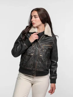 Butler - Blouson aviateur cuir femme