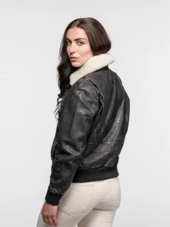 Butler - Blouson aviateur cuir femme