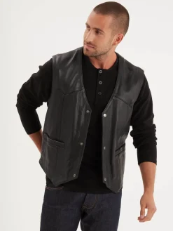 Cafe vest - Gilet cuir homme