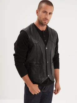 Cafe vest - Gilet cuir homme