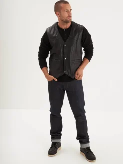 Cafe vest - Gilet cuir homme